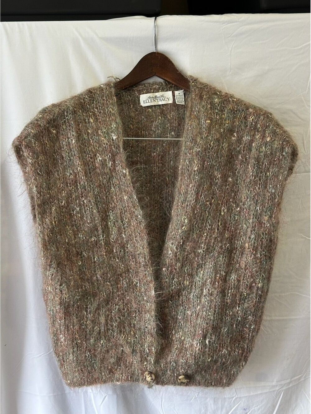 Linda Allard for Ellen Tracy Mohair Blend Knit Vest Size M E-7